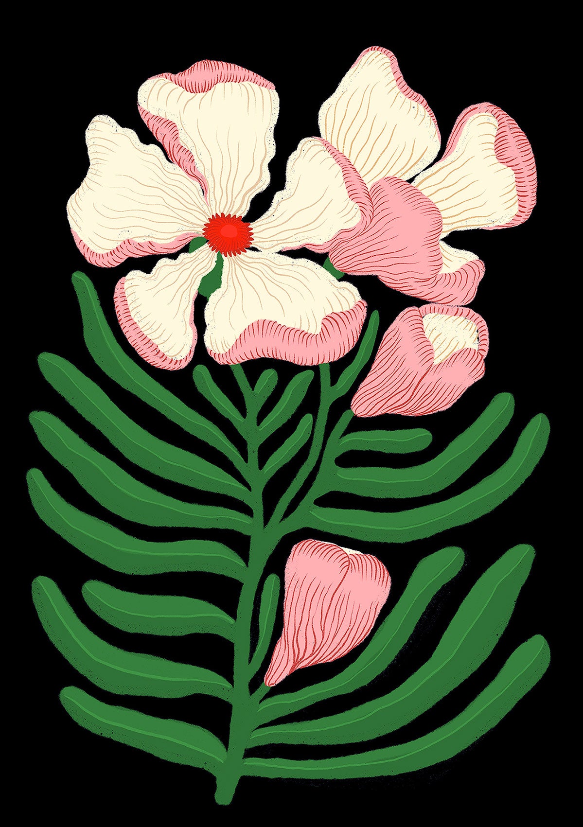 The Pink Flowers Print A3