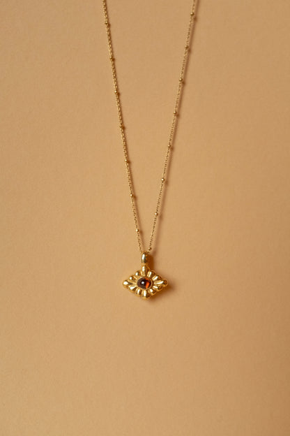 Hexa One Double Pendant - 20k Emerald & Honey Zircon