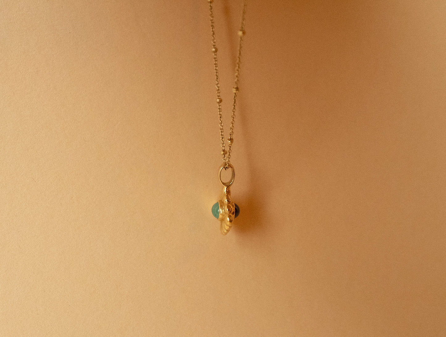 Hexa One Double Pendant - 20k Emerald & Honey Zircon