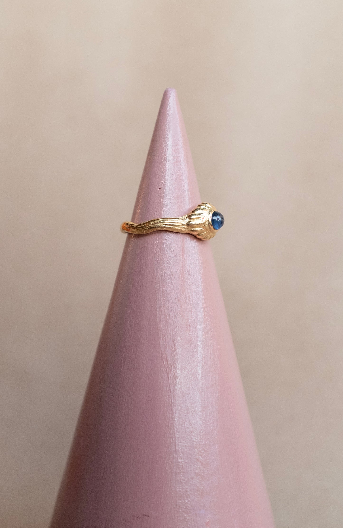 The Telga Ring - 18k + Blue Sapphire Cabochon