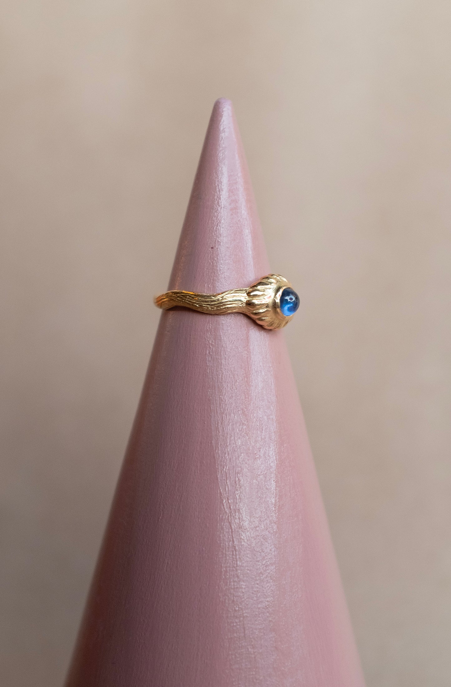 The Telga Ring - 18k + Blue Sapphire Cabochon