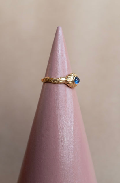 The Telga Ring - 18k + Blue Sapphire Cabochon