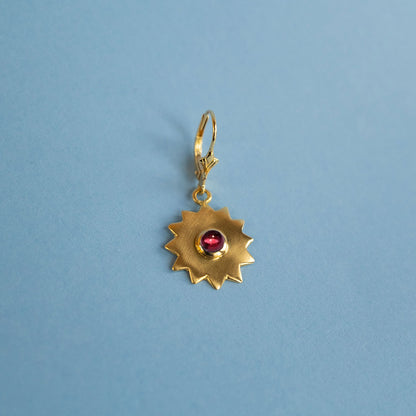 Aurora earring - pink garnet